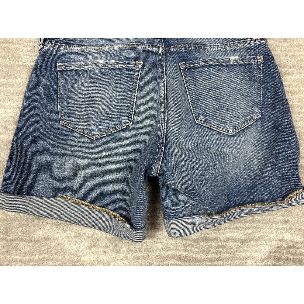 AriZona Juniors Shorts Size 3 Blue Distressed Ripped Cuffed Boyfriend - Picture 9 of 12